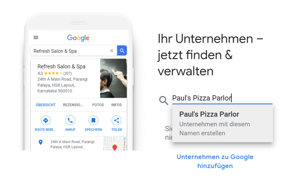 Ein Unternehmen zu Google My Business hinzufügen