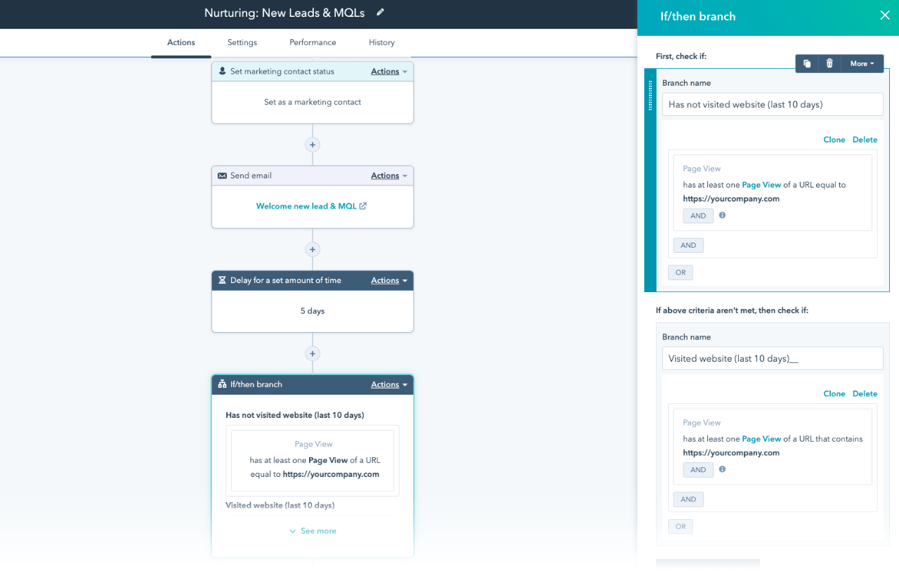 Building an automation workflow in HubSpot