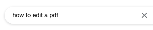 “how to edit a pdf” shown in search bar