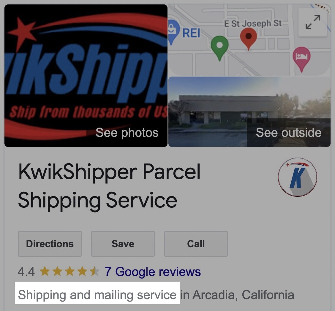 Kwikshipper categories