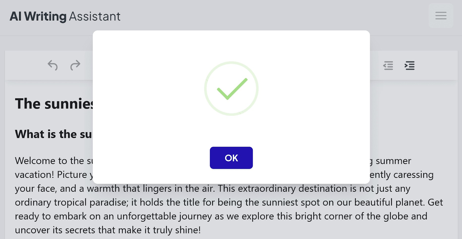 A green check mark means your content isn’t plagiarized