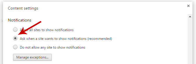 Allow sites to show notifications