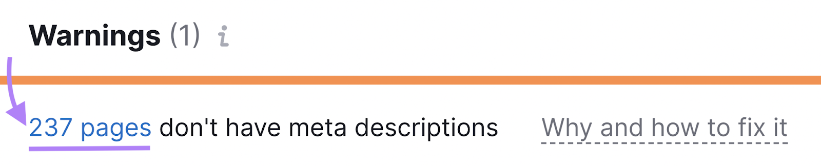 "237 pages don't have meta description" issue