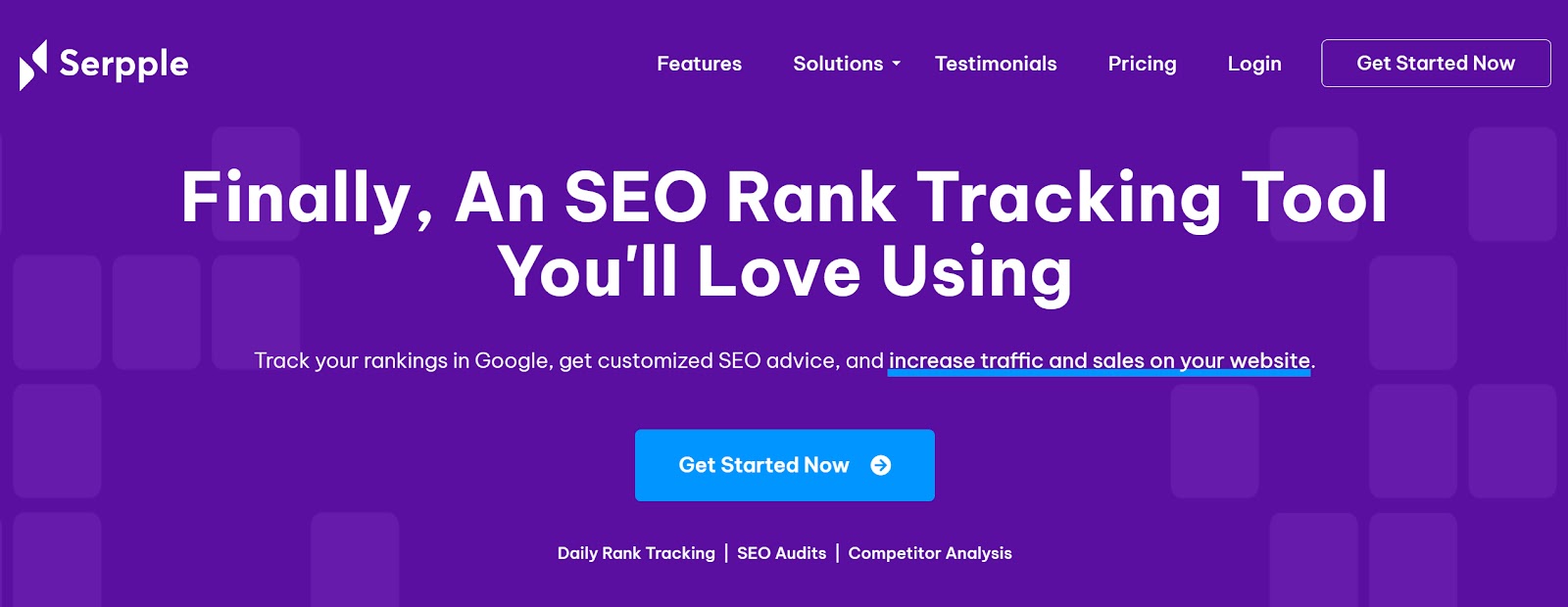 Serpple rank tracker tool homepage.