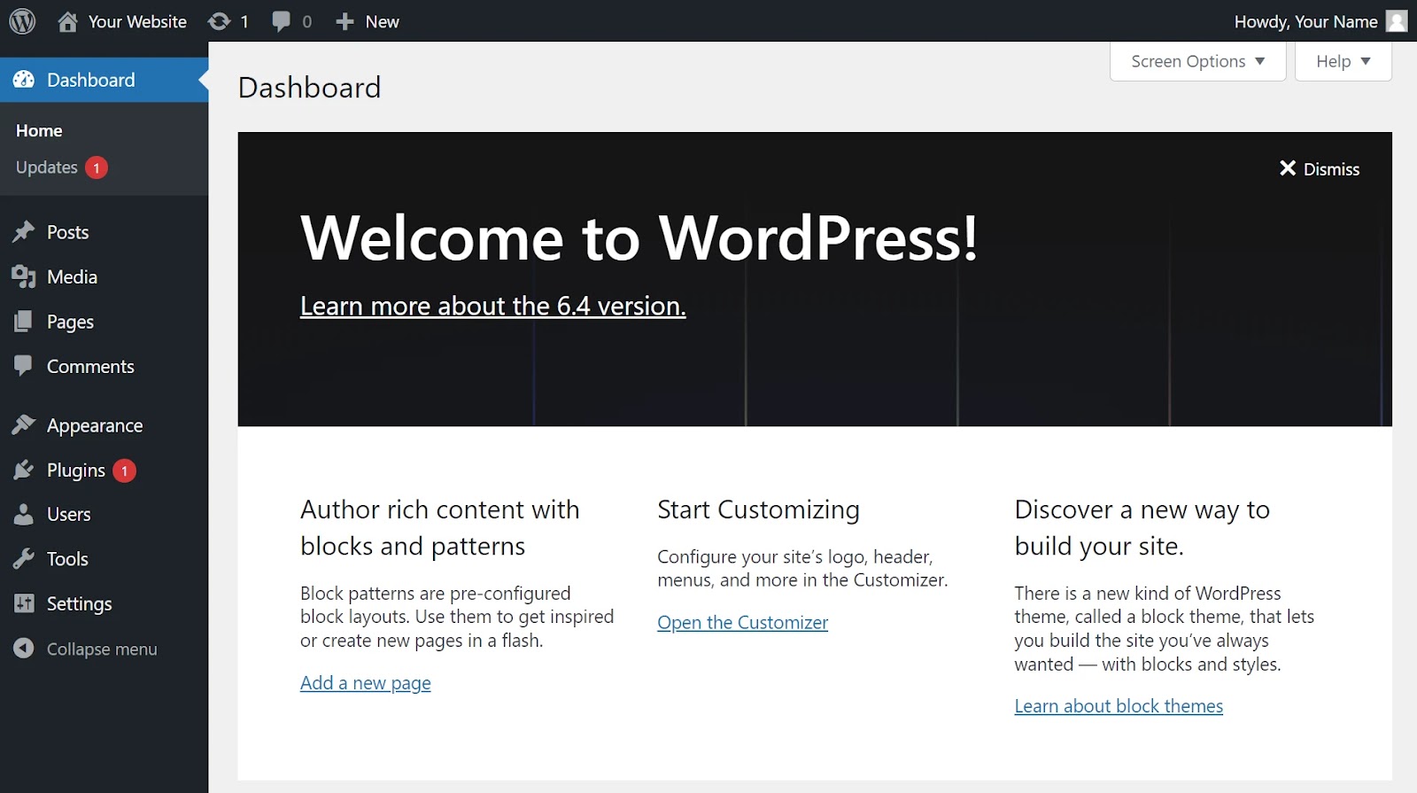 WordPress Dashboard