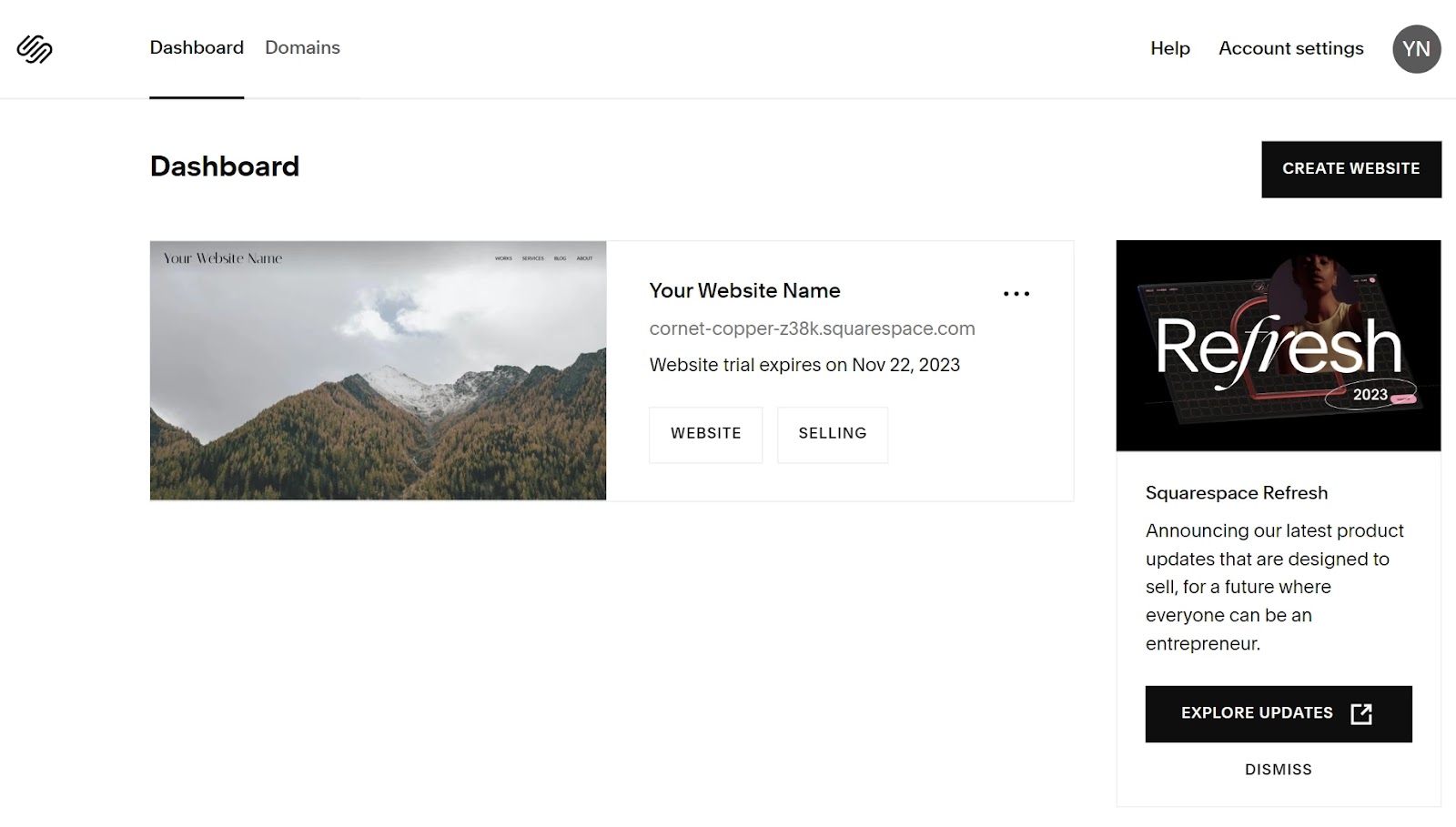 Squarespace Dashboard