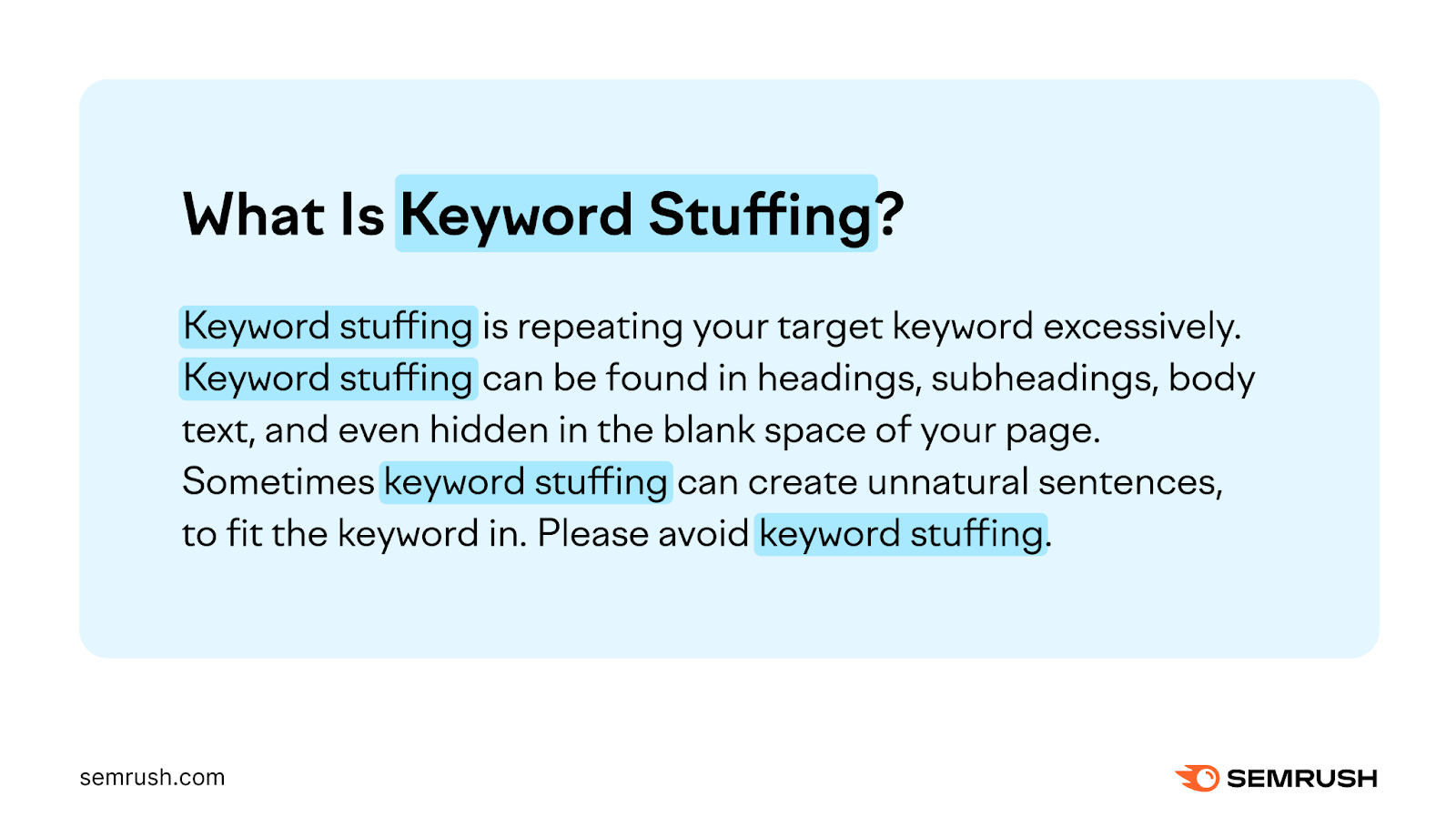 An example of keyword stuffing