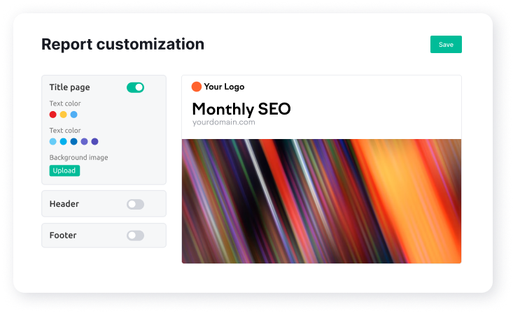 Reporting interface within the Semrush platform. 