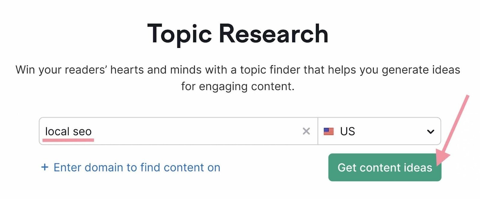 get content ideas from topic research tool