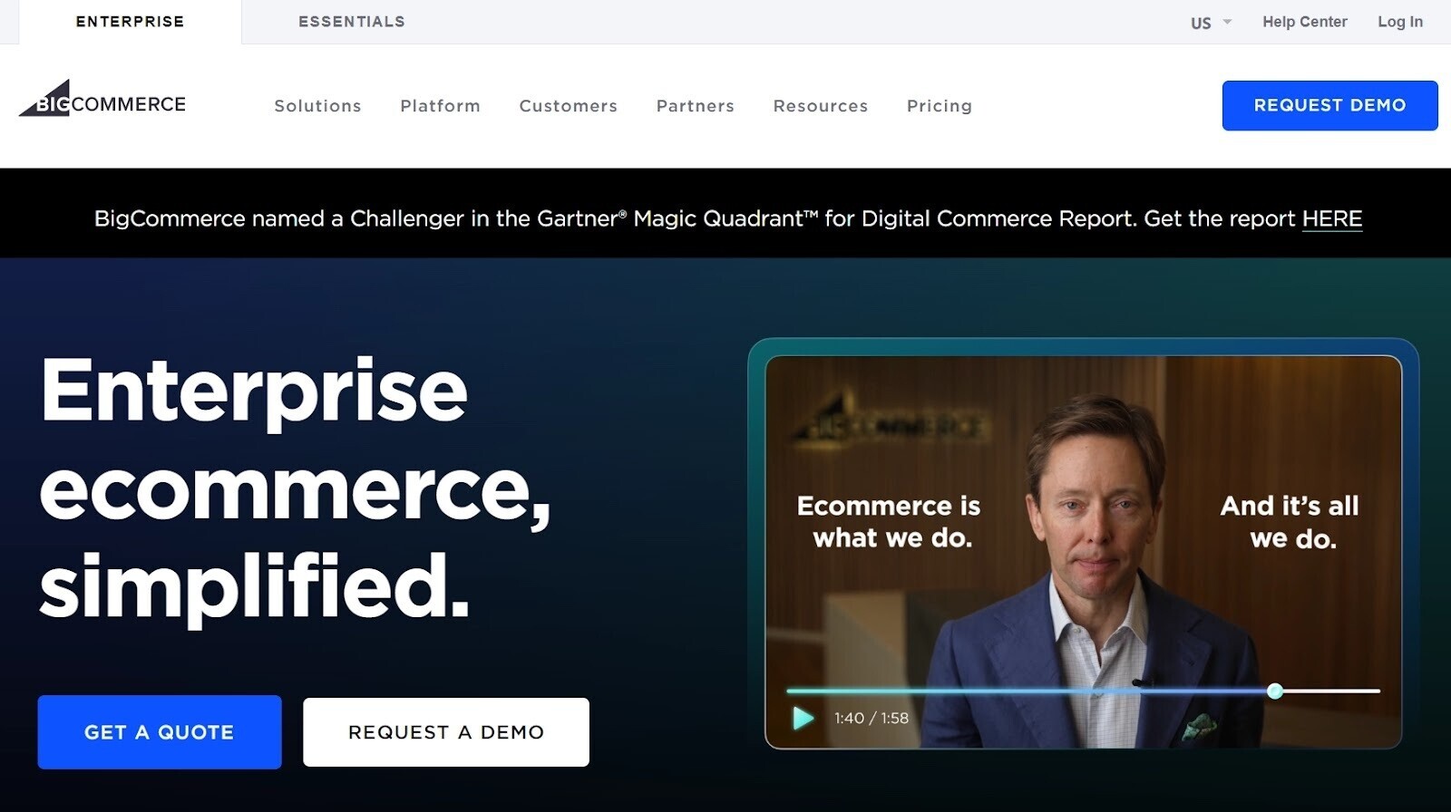 BigCommerce homepage