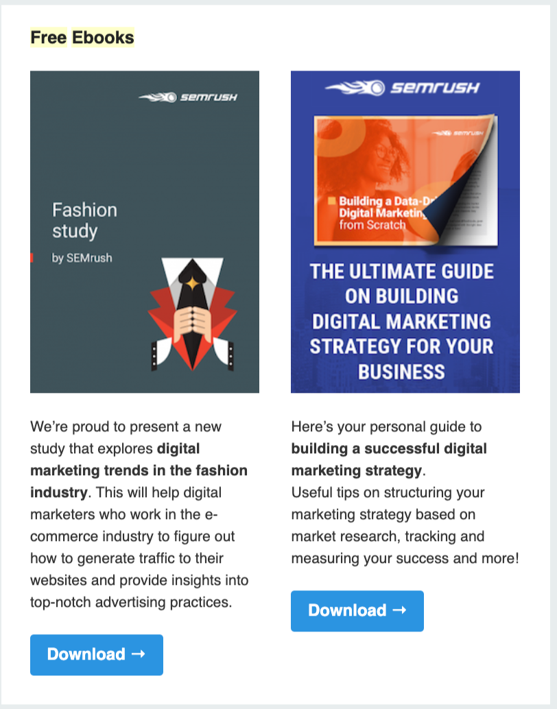 email marketing campaigns around ebooks