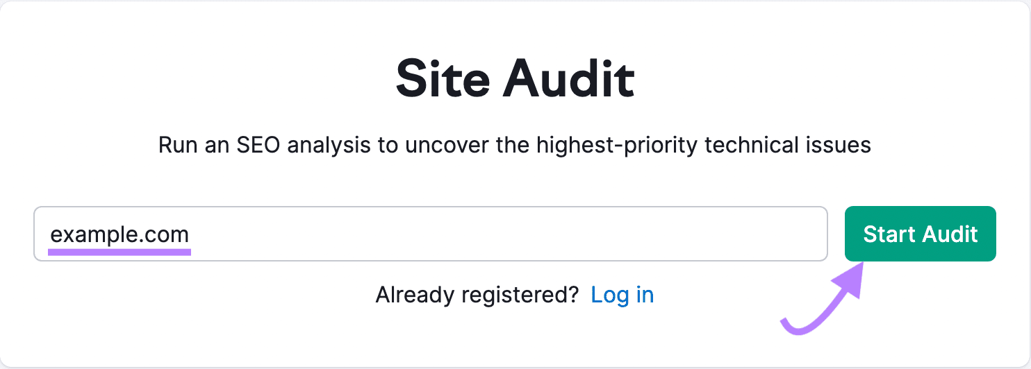 Site Audit search