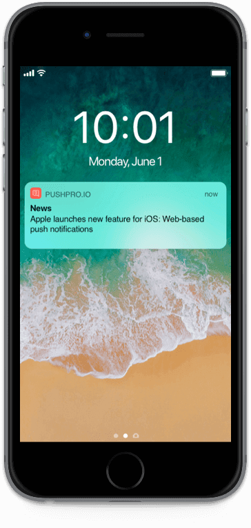 Push notification example on mobile