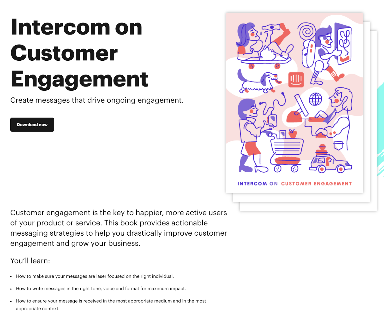 intercom ebook landing page