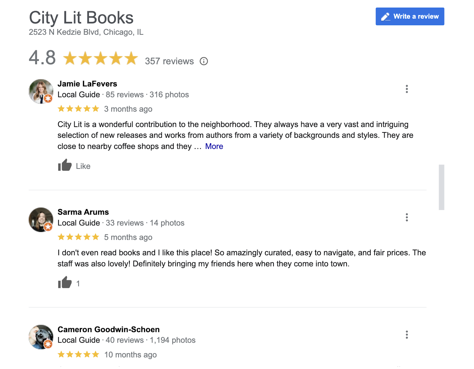 google business reviews