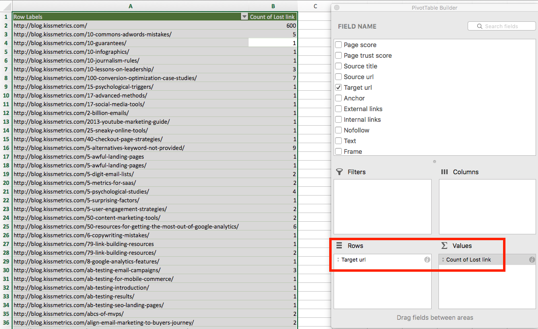 excel pivot table screenshot