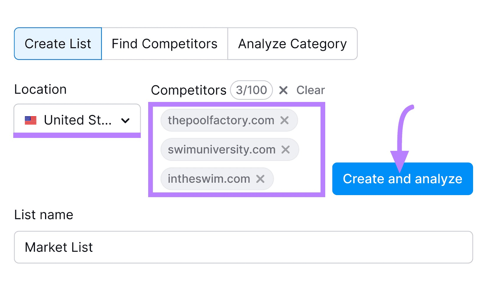 Market Explorer tool