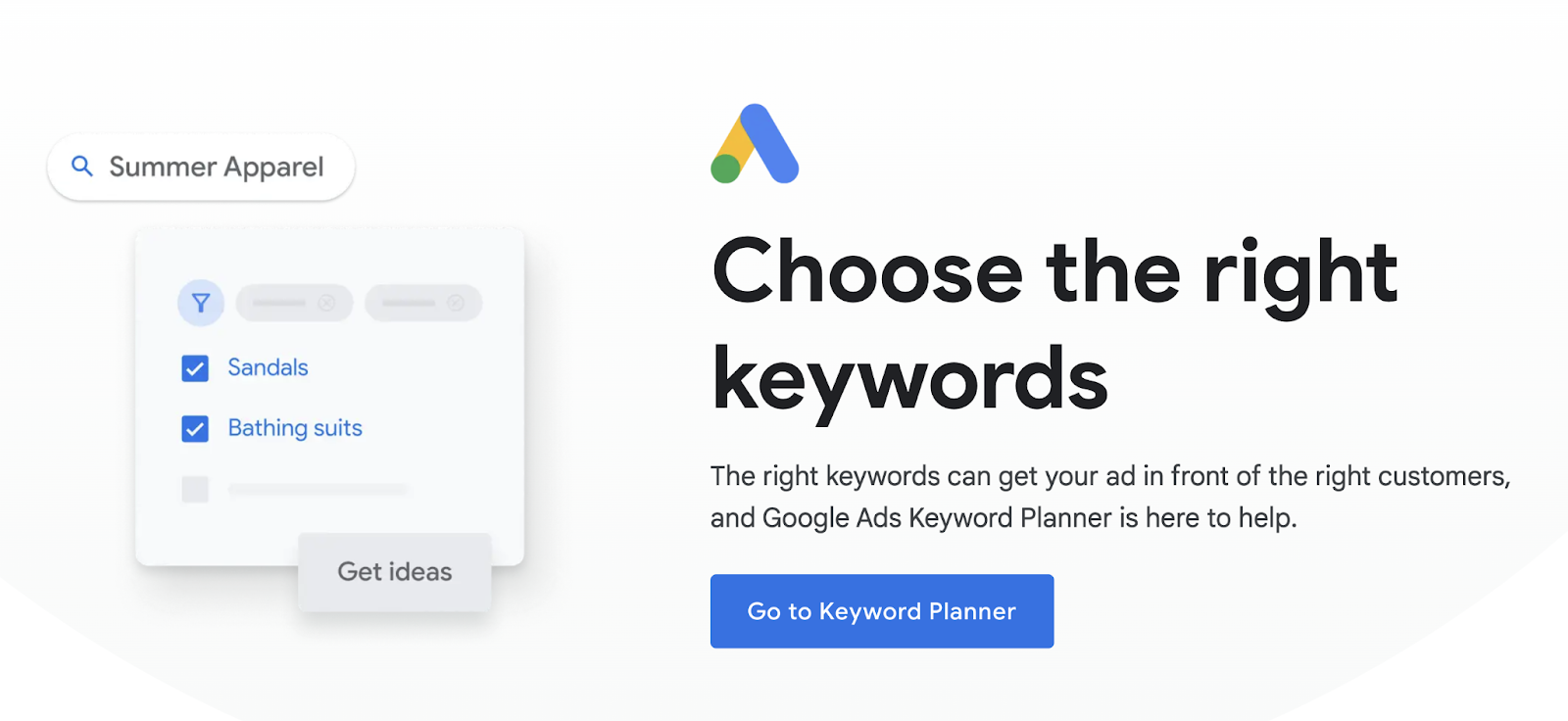 google keyword planner homepage