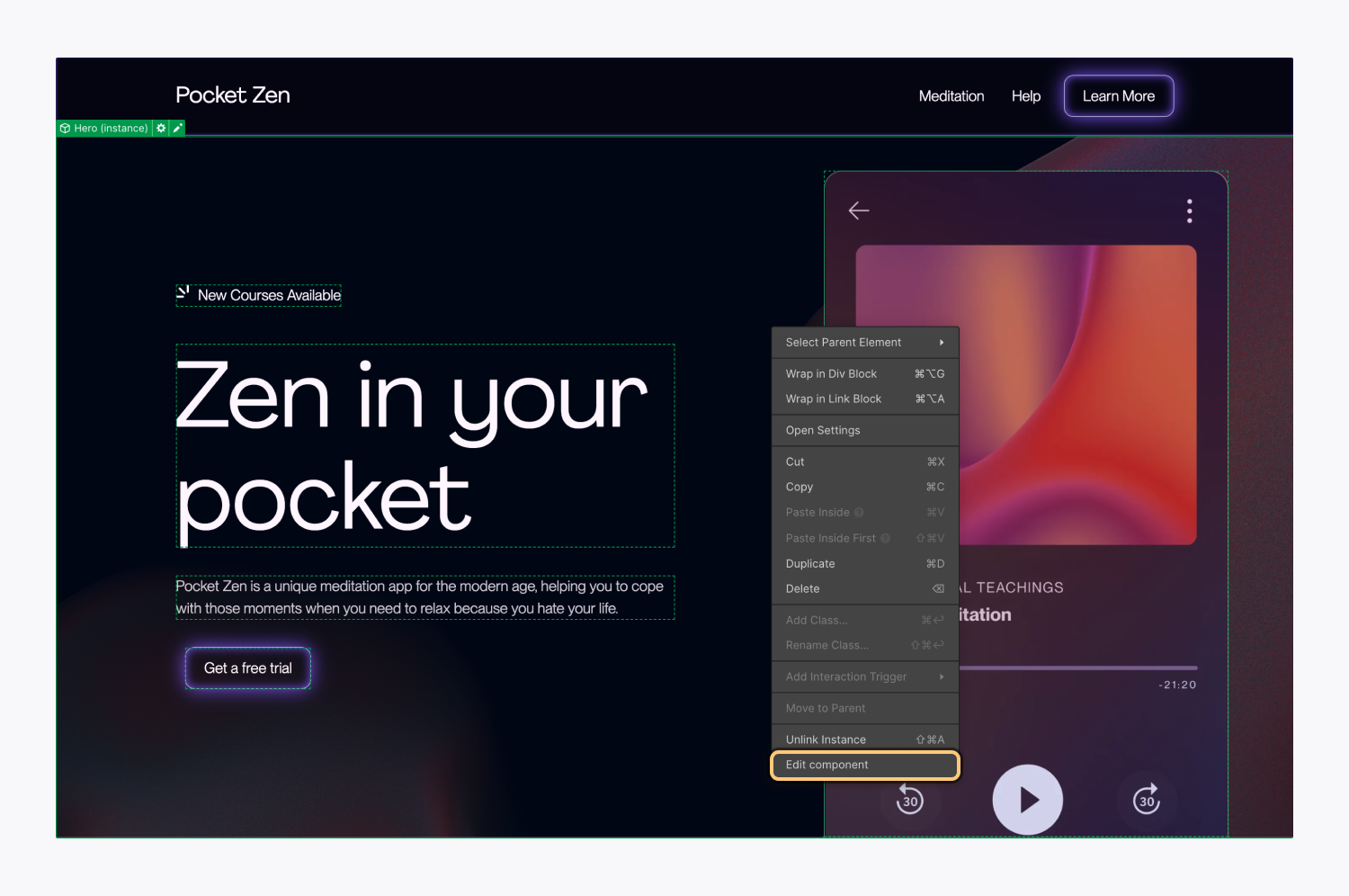 Webflow website builder