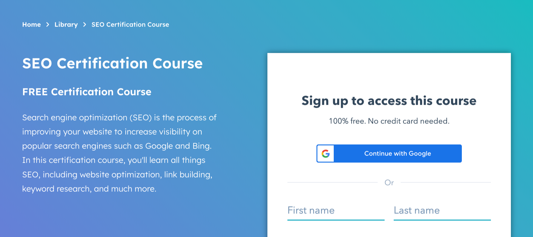 hubspot seo course