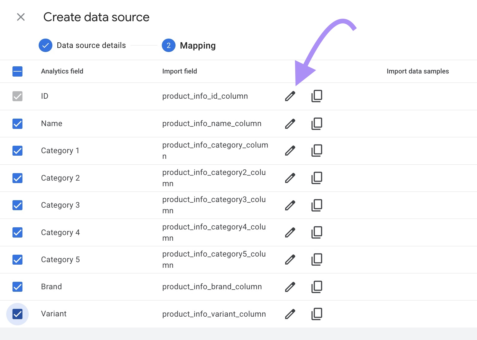 Mapping import sources with SFTP server