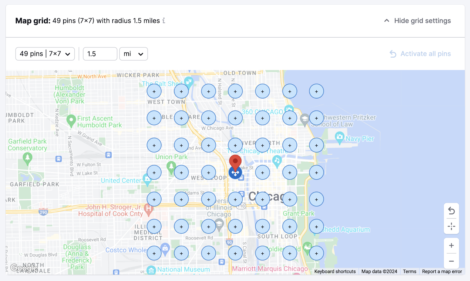 set the map grid to monitor local rankings