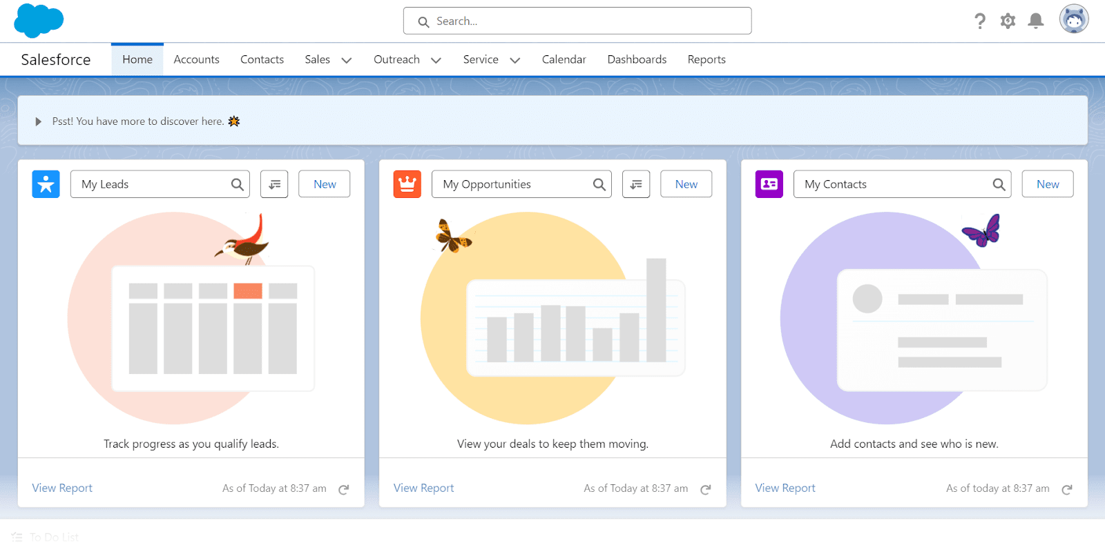 Salesforce CRM home