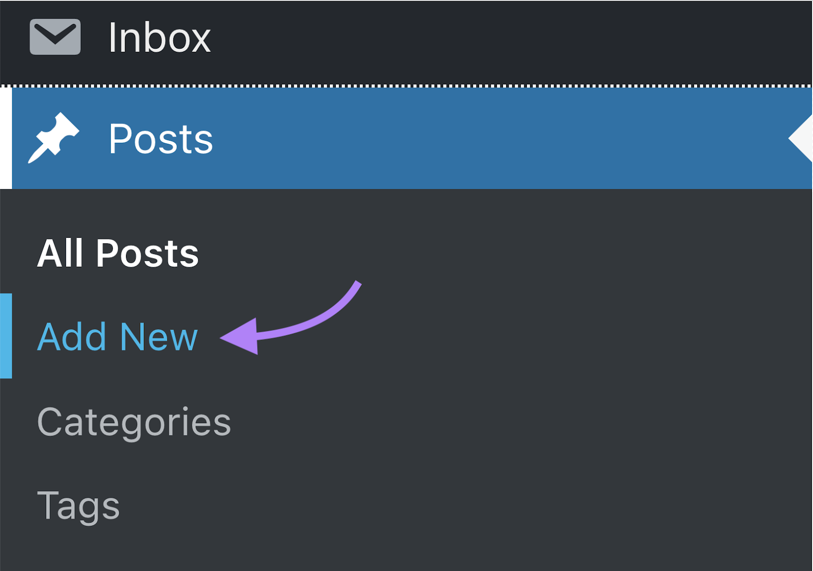 "Add New" page in Menu