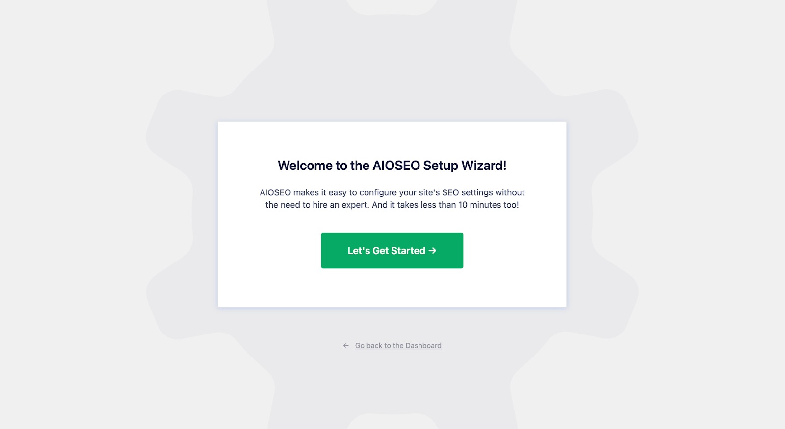 setup wizard page