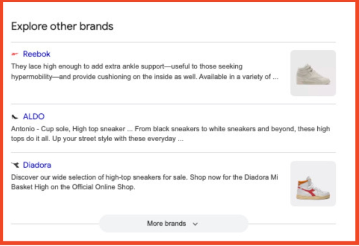 SERP Features: Explore Brands image 1