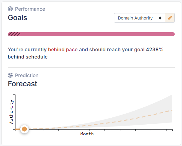 The Goals and Forecast section for your video SEO strategy.